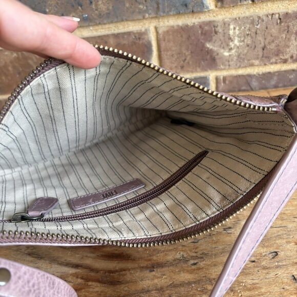 Frye Melissa Leather Top Zip Crossbody Bag Smokey Lavender - Picture 11 of 16